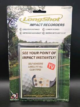 Longshot 008338770503 Long Shot Impact Recorders Golf Training Self Adhesive New Sealed Pack
