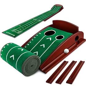Lotosug-2h-green Lotosug Putting Green Mat With Auto Ball Return System 2 Holes -