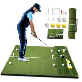 Lovegoo 771098996901 5x4ft Golf Mat With Ball Tray Thickened Dual-turf Hitting