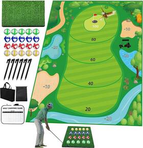 Ltd 313032194181 Golf Chipping Game Mat 6x5 Ft Practice Mats Set Sticky Balls Hitting Traini