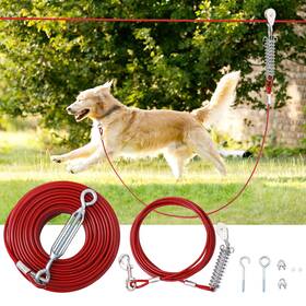 B0cjdqp59b Luffwell 120ft Dog Runner Heavy Duty Yard Trolley System 15ft Tie Out Cable Larg