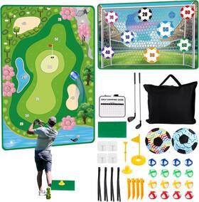 M Sanmersen 10302 Golf Chipping Game Mat Set - 47 Inch X70 Double Sided Soccer Hittin