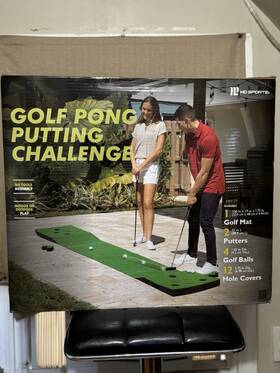 Md Sports Mbd-5111062-2023 Golf Pong Putting Challenge Portable Indoor/outdoor Mat Set With Putters