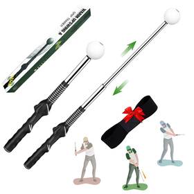 Meqihau 607606270365 Retractable Golf Swing Training Aid Portable Trainer For Warm Up