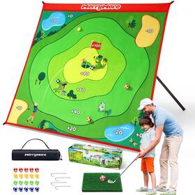 Mm-golf-01 Merrymove Golf Chipping Game Set Portable 6-angle Adjustable Practice Mat Se