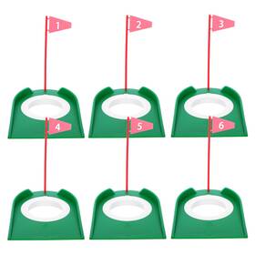 688649 Meyeyaia 6 Pack Golf Putting Cup With Flags Plastic Mini Hole Practice A