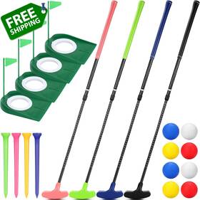 Miniinflat 313115678669 4 Set Mini Golf Putters With 8 Balls Putting Cup And Flag T