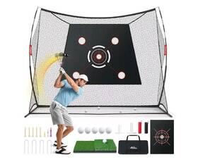 Moko 840401463642 10x7ft Golf Practice Net With 2 Targets Portable Hitting Backyard Home