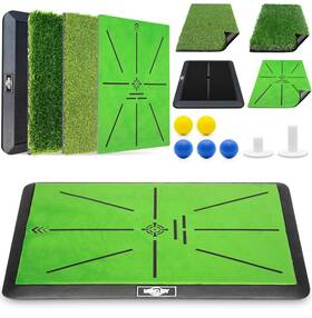 Monojoy 785731399110 Golf Hitting Mats With Tees Practice 15.5 Inch X 11.6 Green