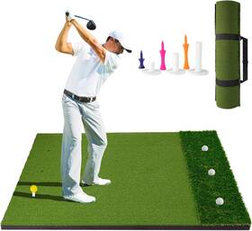 Monojoy 785731399127 Golf Mat With Dual Turf 5x4ft Hitting Thickened Practice