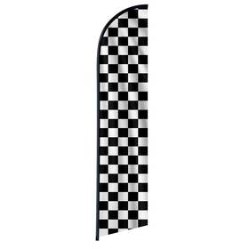 Moordyses 602697759614 Checkered Flag Banner - Racing Flags Swooper Feather For Business And