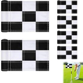 Hbgrfq-6h Mosioberdavian 6 Pcs Checkered Golf Flags 8x6 Inch 420d Nylon Portable Training Target Fla