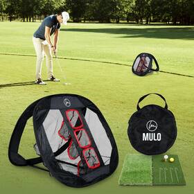 Mulo 445001011021 Golf Chipping Net With Hitting Mat - 12 Pu Balls 2 Mats Rubber Tees Mulo 445001011021 Golf Chipping Net With Hitting Mat - 12 Pu Balls 2 Mats Rubber Tees