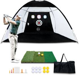 Mulo 445014540549 Upgraded Golf Practice Net With New Foldable Hitting Mat 10 X 7 Ft - Pu Bal