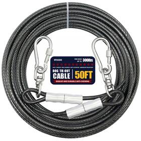 B0bxj5mgrx Myaxbd 50ft Dog Tie Out Cable - Tangle-free Steel Chain Lead For Medium Large Do