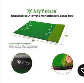 Ftt-golf-hm2n Myvoice Pro Thickened Golf Mat With Dual Grass Turf 0.75x0.75x5.03ft Ftt-golf-hm2n Myvoice Pro Thickened Golf Mat With Dual Grass Turf 0.75x0.75x5.03ft
