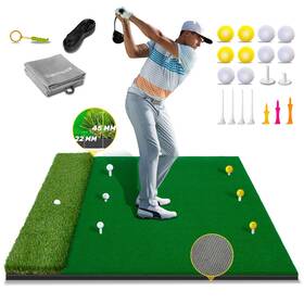 Hm2-sm Myvoice Premium Dual-turf Golf Hitting Mat 5 X 4ft Thickened For Indoor And
