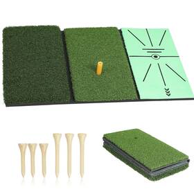Newcare 754909813260 Golf Hitting Mat 3-in-1 Foldable Grass Mat- Practice Tri-turf Chipping Swing