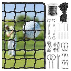 Nqb B0cf52n4t3 Golf Net Practice With Steel Hanging Kit And Nylon Rope 10x15ft Hitting F