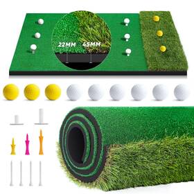 Nte 795847342825 Golf Mat Hitting Artificial Dual-turf Practice Mats 5x4ft