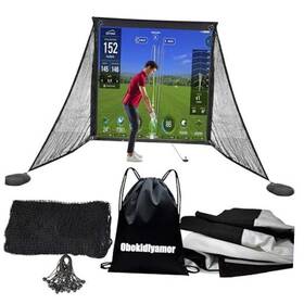 Obokidlyamor Otz007b Golf Simulator Impact Screen With Black Double Layer Blackout Cloth Shank Side