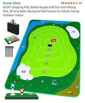 X004eo4vwd5 Odgg 6x5ft Chipping Mat Golf Set With Hitting 20 Grip Balls Scorecard Bag