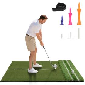 Olenyer 147192 Real Feel Golf Hitting Mat Large Double Turf 5x4ft 5 Feet By 4 Green