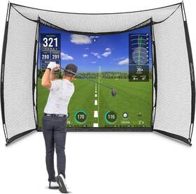 P&p Imports Llc Golf-net-cage-10x8-sim Range Cage 10x8ft Golf Practice Hitting Net With Impact Blank Simulator Screen