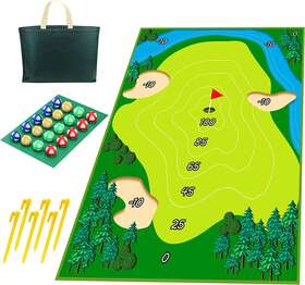 Palksky 445042888880 Chipping Golf Game Mat Set - Indoor Stick Chip With 20 Balls Flight St