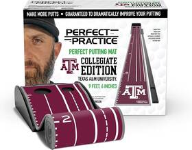 Perfect Practice 850018615273 Collegiate Edition Putting Mat With 2 Holes 2.9m - Maroon