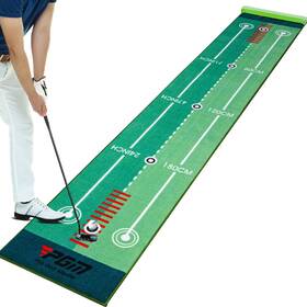 Pgm Tl022-1 Golf Putting Mat - 10ft Indoor And Outdoor Green With Blocking Ball