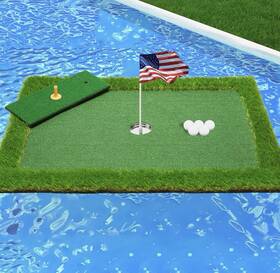 Pl Bbjh 726084079076 Floating Golf Putting Mat For Pool - Game Chipping Green Practice Fun