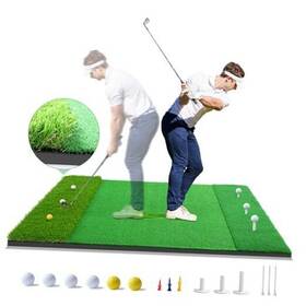 Bjxusamzpm02ss0111 Pmswing Golf Hitting Mat 2024 Upgrade Pro Nylon Turf Mats Practice Indoor