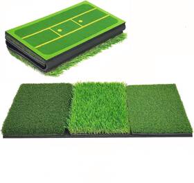 Gf-4in1-mat Poweruck Turf Golf Hitting Mat 4 In 1 With Tees And 6 Balls For In/outdoor Practice