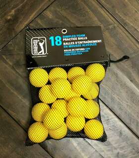 Practice Balls 084971540758 Pga Tour Golf Dimpled 18 Foam Yellow With Black Bag New In Package