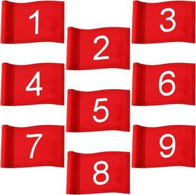 Riakrum 726084046474 9 Pcs Golf Flag For Yard Pin Flags With Tube Inserted 1-9 Nylon Put