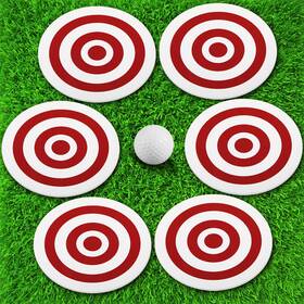 Roundfunny Qir-roundfunny-1180 6 Pcs Golf Putt Target Holes Circles Putting Green Accessories