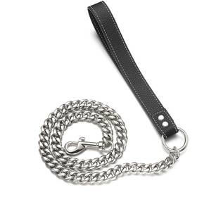 B09b6xzs1s Rumypet 15mm Silver Cuban Chain Dog Leash - Chew Proof 316l Stainless Steel