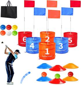 Santa Casa 445004628653 Golf Backyard Bucket Game - 6-hole Portable Chipping Practice Set For