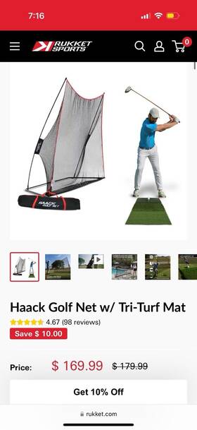 Sasrl 748294085241 Golf Net 10x7ft All In 1 Practice With Xl Tri-turf Mat