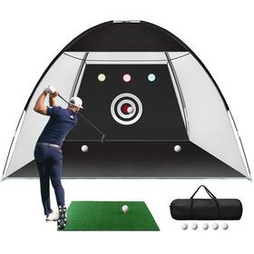 Sasrl 748294089430 Golf Practice Net 10x7ft Hitting Training Aids Nets With Target And Car