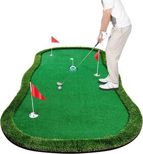 Selpon 744581669316 Golf Putting Mat Professional Training Green With 3 Flags Movable Cup Selpon 744581669316 Golf Putting Mat Professional Training Green With 3 Flags Movable Cup