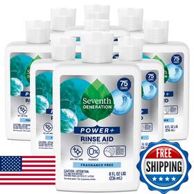 Seventh Generation B001pbelqw Power Dishwasher Rinse Aid Fragrance-free 8 Fl Oz 9-pack