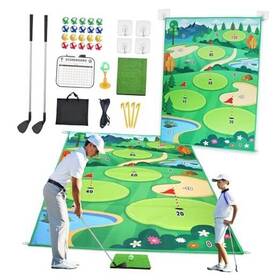 Shantou Chenghai Chengyu Toy Factory 313032545518 Golf Chipping Game With Double-sided Mat 2 Adjustable Clubs 20 Sticky Bal