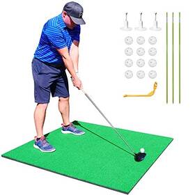Sharpergolf 653046230957 Premium Quality Golf Practice Hitting Mat 3 Alignment - Green