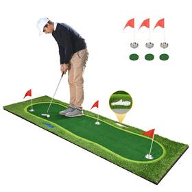 Shopsource 197839752351 10x3.3ft Golf Putting Green Realistic Mat With Sand Pit And Water Hazard