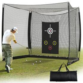 Shopsource 199449403227 10x8ft Golf Hitting Cage With Double Back Net And Target Cloth For Indoor &outdoor