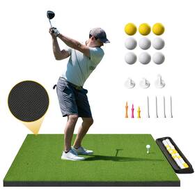 Shopsource 199449792130 5x4 Foot Extra-thick Golf Hitting Mat Includes A Set Of 9 Balls And 3 Tees