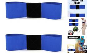 1080542 Sinbana 2pcs Golf Swing Arm Band Elastic Correcting Bands Training Aid Blue