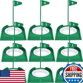 B0bzyvfqpv Sotiff 9 Pack Golf Putting Cup Flag Training Aids Indoor Outdoor - 1 To